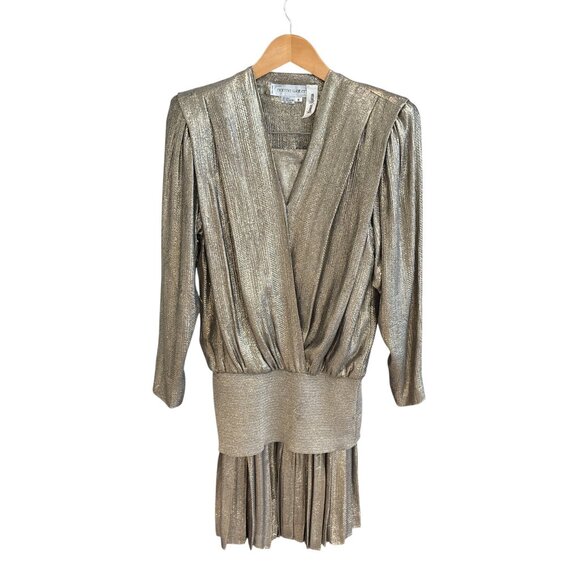 Norma Walters Dresses & Skirts - Vintage Norma Walters for Neiman Marcus Metallic Silk Dress | 80s Disco Glam Coc